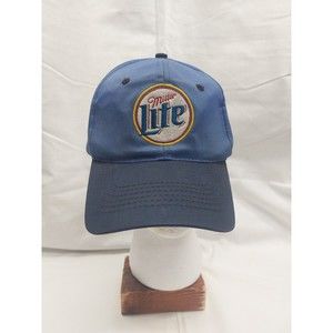 Vintage Miller Lite Beer Blue Embroidered Logo Baseball Cap Snapback Blue